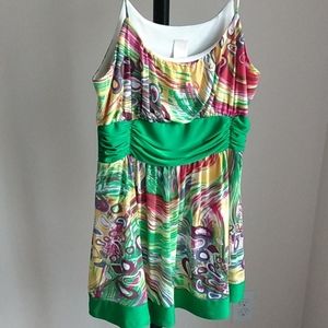 Women simple summer top in medium, multi colored